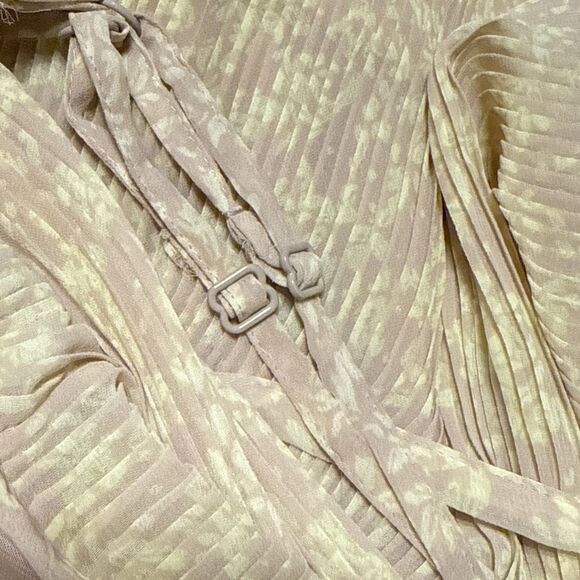 OLD NAVY Womens Medium Lined Yellow/Taupe Sleeveless Floral Maxi Dress beach - Picture 6 of 8